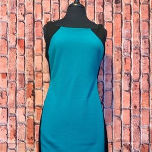Blue and Black Silhouette Dress